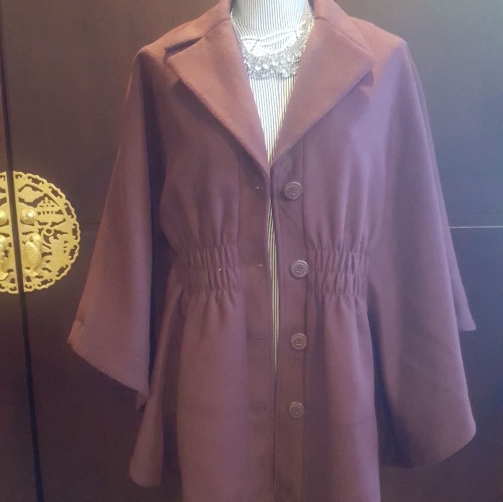 Wine color Poncho jacket